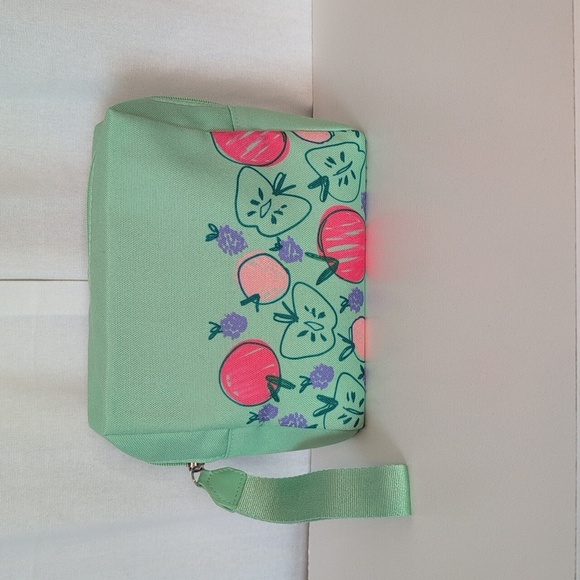 Clinique x Drawberston Limited Edition apples & grapes bag wristlet New - Picture 3 of 3